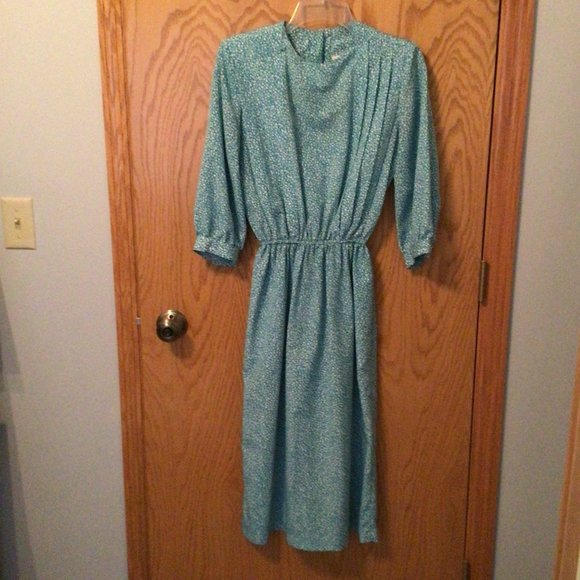 Lorenzo Blue dress with white flowers - Picture 12 of 13